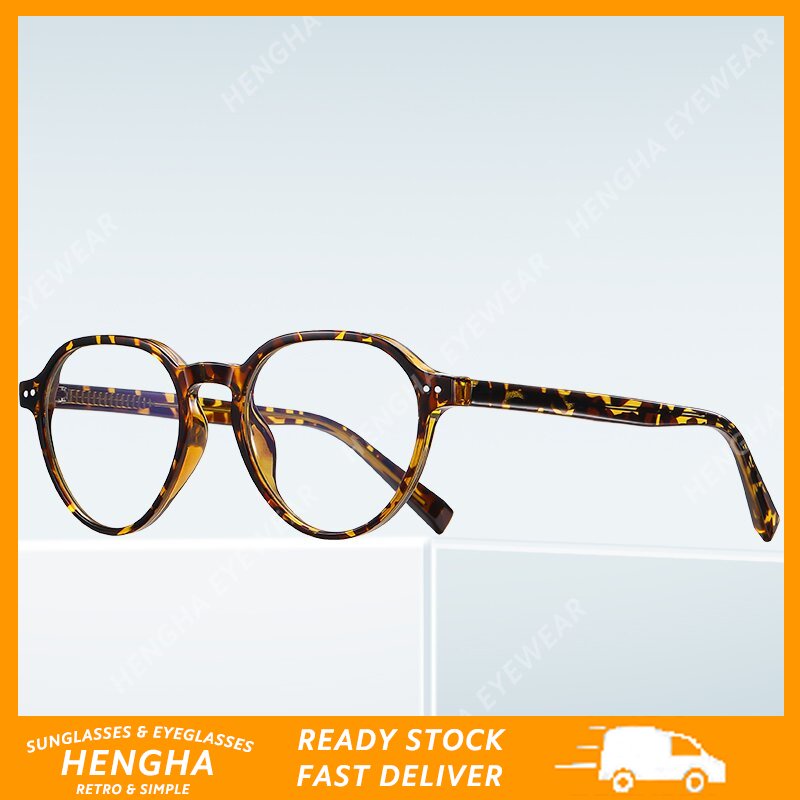 Mắt Kính Gọng Oval Kim Loại Chống Ánh Sáng Xanh Thời Trang Hàn Quốc