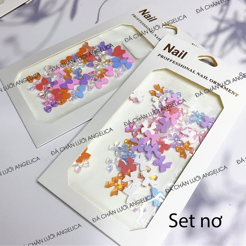 Set Charm 50 Nơ Nail Màu Ngọc Trang Trí Móng_Mã: Nơ_ ANGELICA