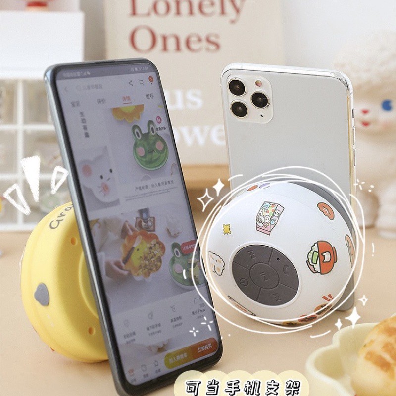 Loa Bluetooth Không Dây Chống Nước Tặng Kèm Sticker Dễ Thương Bas Cực Êm Gắn Nhà Tắm