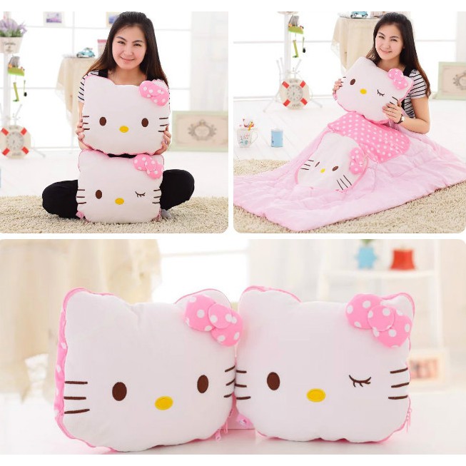 Mền gối 2 trong 1 hình Hello Kitty