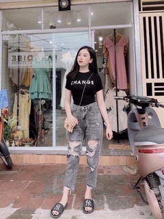 Quần bò rách baggy