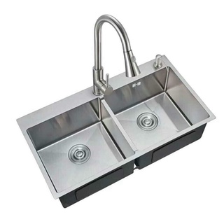 Chậu rửa chén, rửa bát inox 304 02 hộc giá rẻ, chậu và bộ xã  ITA 01