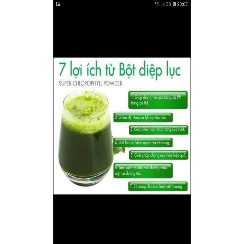 Bột diệp lục collagen uống và đắp mặt 100g