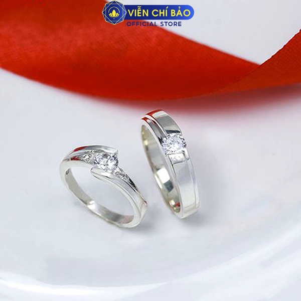 Nhẫn đôi nam nữ Thiên Duyên chất liệu bạc S925 trẻ trung Viễn Chí Bảo N700408+N700080