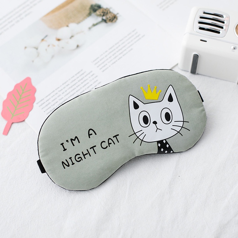 Bịt Mắt Ngủ Hình Thú I'm A Night Cat Dễ Thương, Mặt Nạ Che Mắt Cho Dân Văn Phòng, Tàu Xe, Máy Bay, Du Lịch - TRAV15