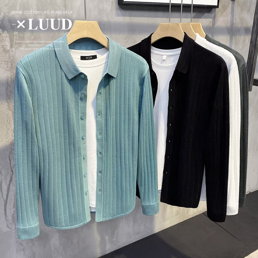 Áo Khoác Dệt Kim Tay Dài Màu Sắc Retro Hàn Quốc Dành Cho Nam Giới Fashion áo nỉ sweater nam Hàn Quốc áo khoác len bigsize simple áo sơ mi nam dài tay from rộng