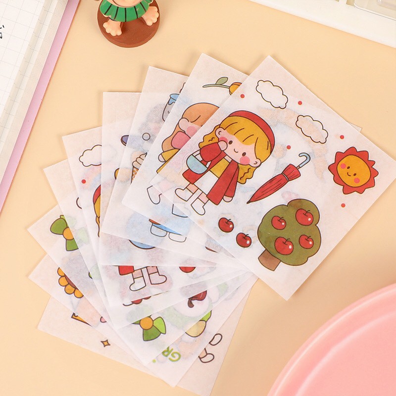 Hộp 100 sticker cute Hàn Quốc | BigBuy360 - bigbuy360.vn