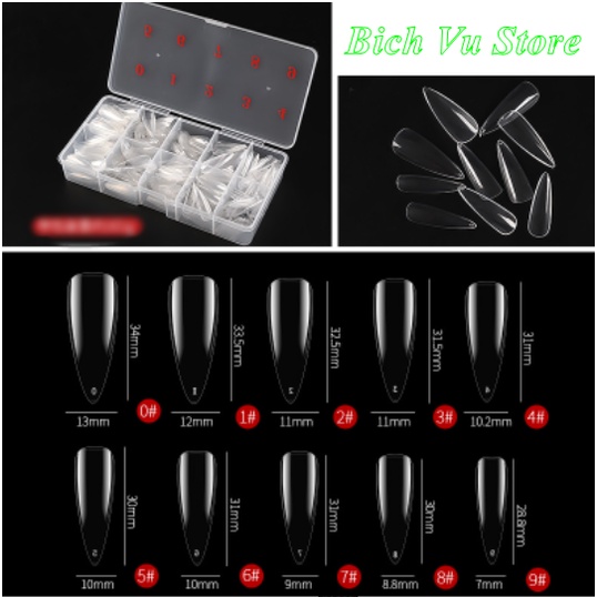 Móng úp dài nhọn 10 size