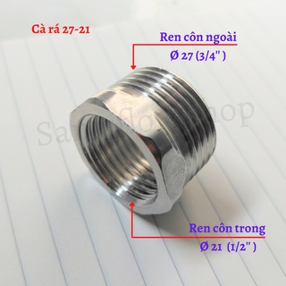 Cà rá, đầu nối chuyển ren trong ngoài phi 27-21