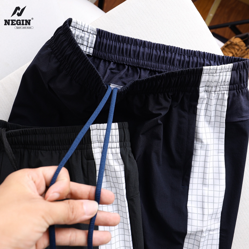 Quần Thể Thao Nam Phối Kẻ 0050 Easy Active - Thoải Mái Thương Hiệu NEGIN