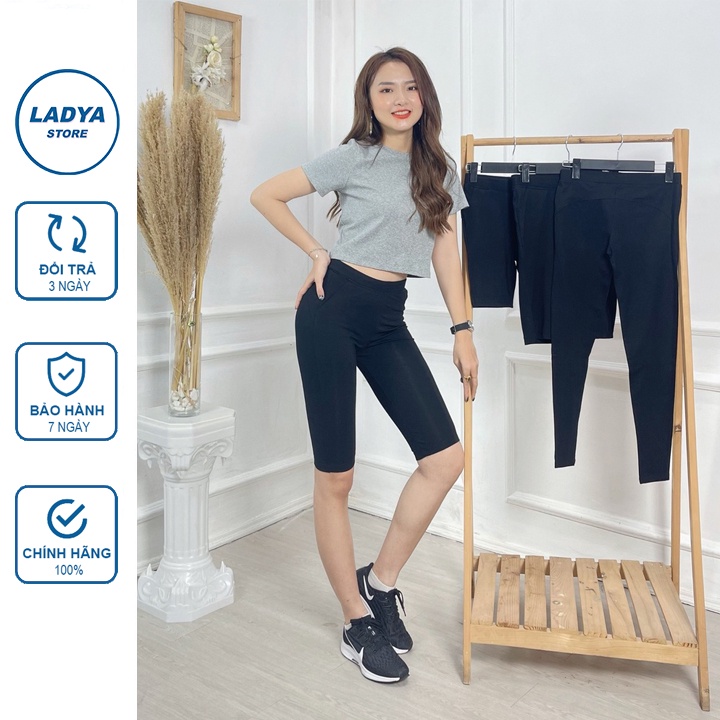 Quần legging asos, Quần legging đùi ngố lửng dài nữ nâng mông siêu co giãn vải cotton bigsize