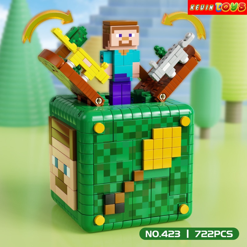 Đồ Chơi Lắp Ráp Kiểu Lego MineCraft Hộp Thế Giới My World Organ Box ModelLW423 Với 722 Mảnh Ghép