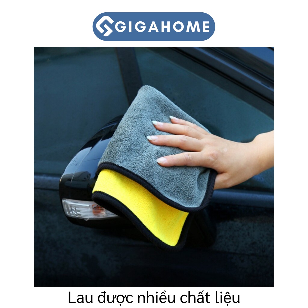 Khăn Lau Ô Tô, Lau Bếp GGISHOME Màu Vàng 2 Lớp Cao Cấp, Siêu Thấm Hút 38x45cm 7686