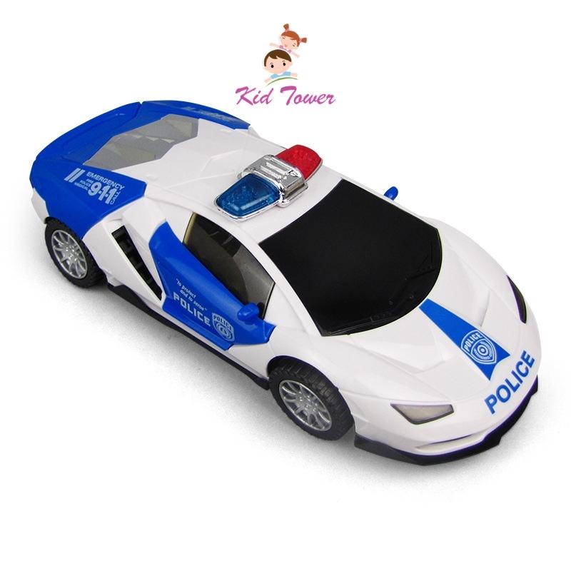 Ô tô đồ chơi cảnh sát xoay 360 tự động đánh lái có đèn có nhạc cực đẹp