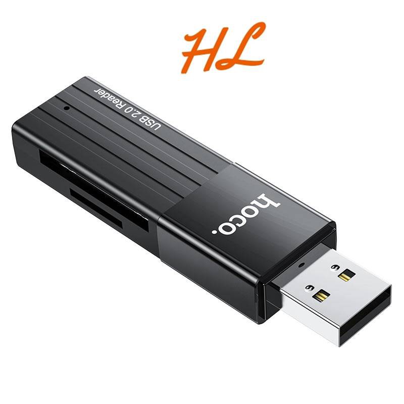 Đầu Đọc Thẻ Nhớ 2.0 / 3.0 Hoco HB20 Mindful - Hỗ Trợ Khe MicroSD / SD - Hưng Long PC