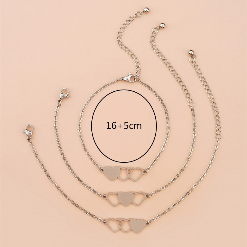 Set 3 Vòng Tay Thẻ Trái Tim Cho Cặp Đôi