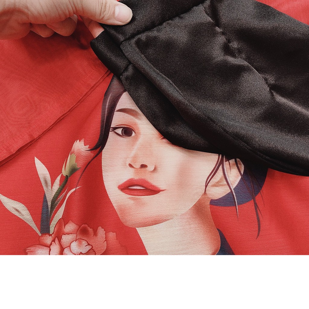 Set áo dài họa tiết cô gái  DV10 full size M/L/XL/XXL