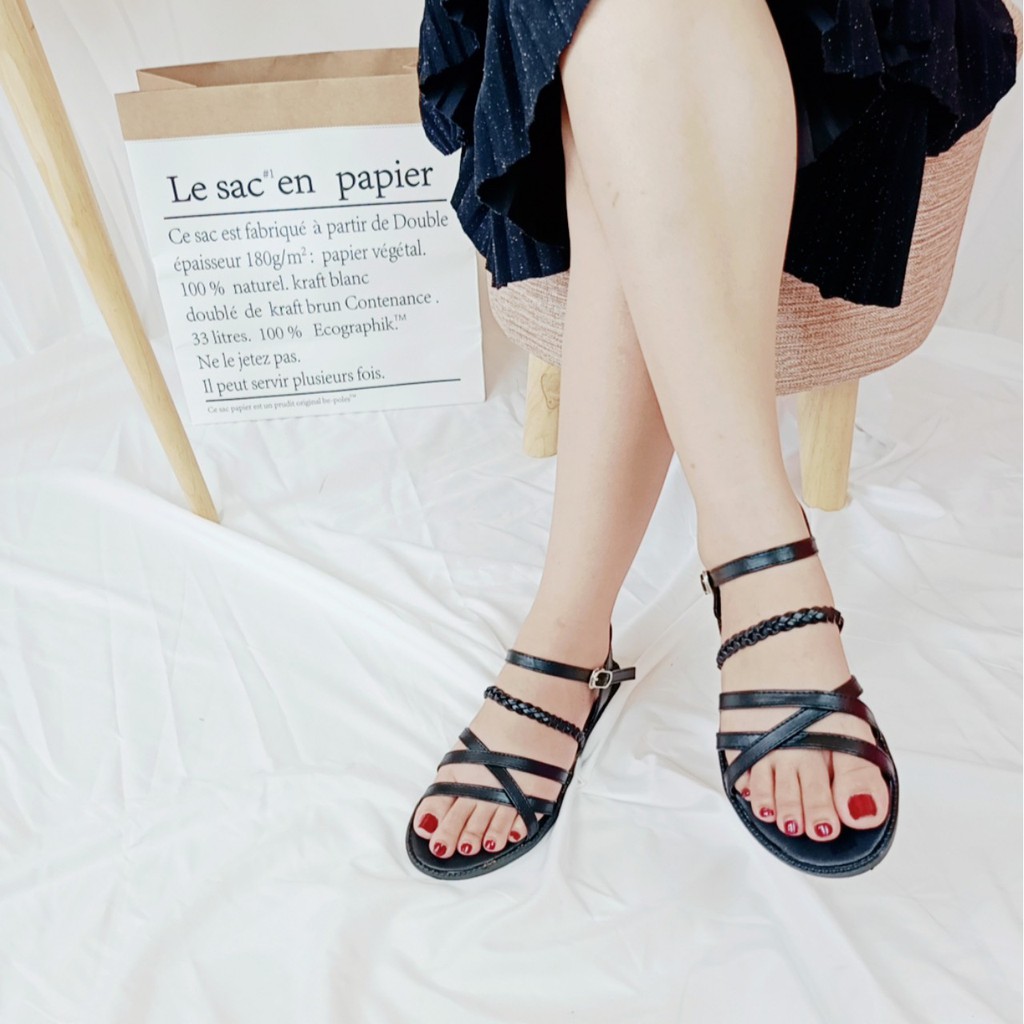 Dép Sandal quai hậu đi học mùa hè size 35,36,37,38,39 [Ảnh Thật]