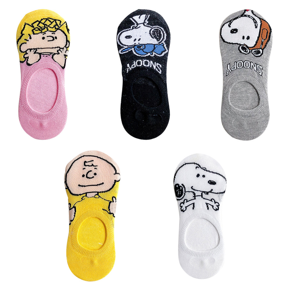 Vớ cổ thấp in họa tiết hoạt hình Snoopy dễ thương thời trang cho nam và nữ