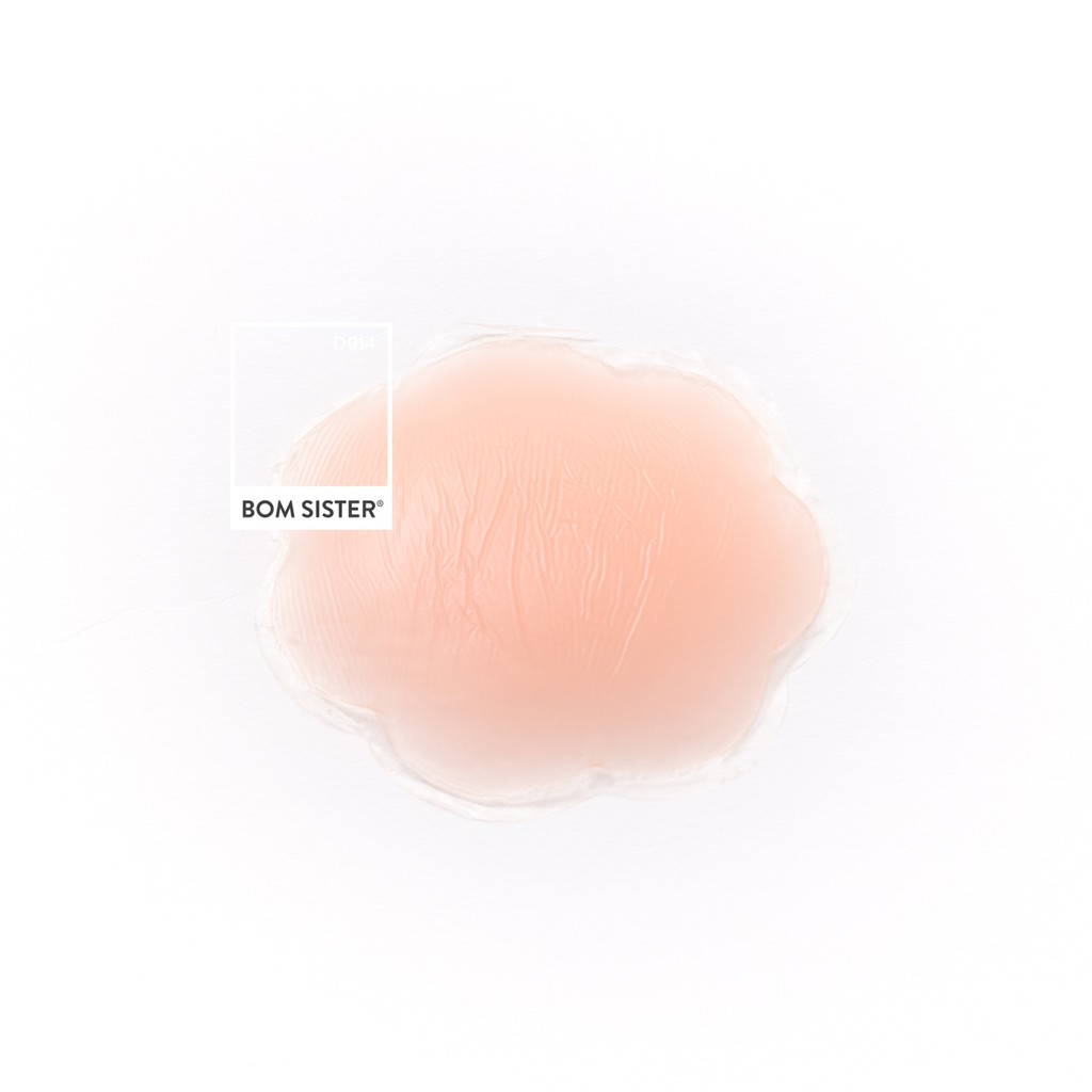 1 Cặp dán nhũ silicon hình hoa màu da BOM SISTER D014