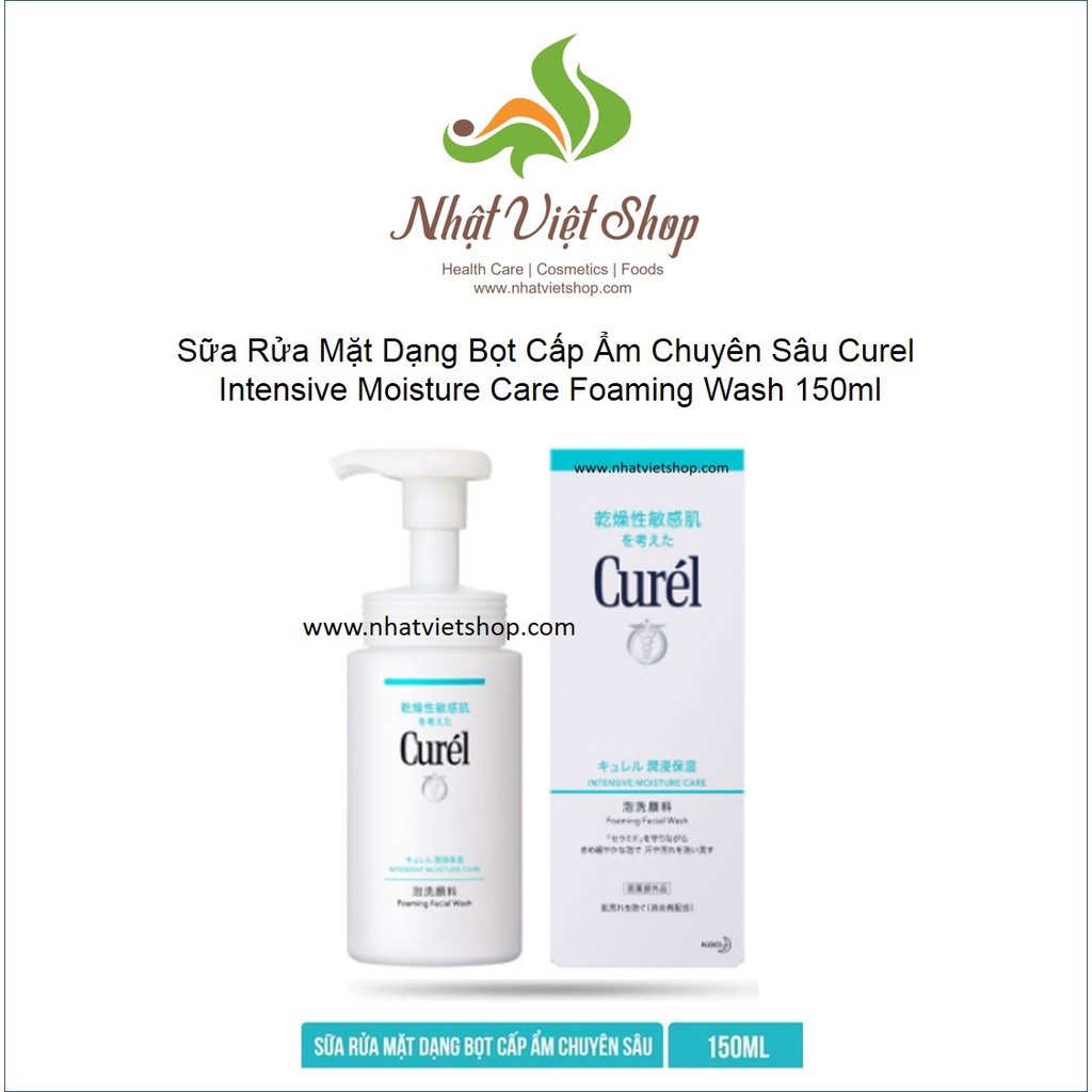 Sữa Rửa Mặt Dạng Bọt Cấp Ẩm Chuyên Sâu Curel Intensive Moisture Care Foaming Wash 150ml