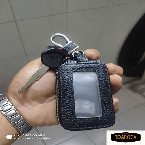 Bao da chìa khóa smartke ô tô 2 ngăn,đa năng Toaroca,thời trang chống trầy xước,rơi,vỡ