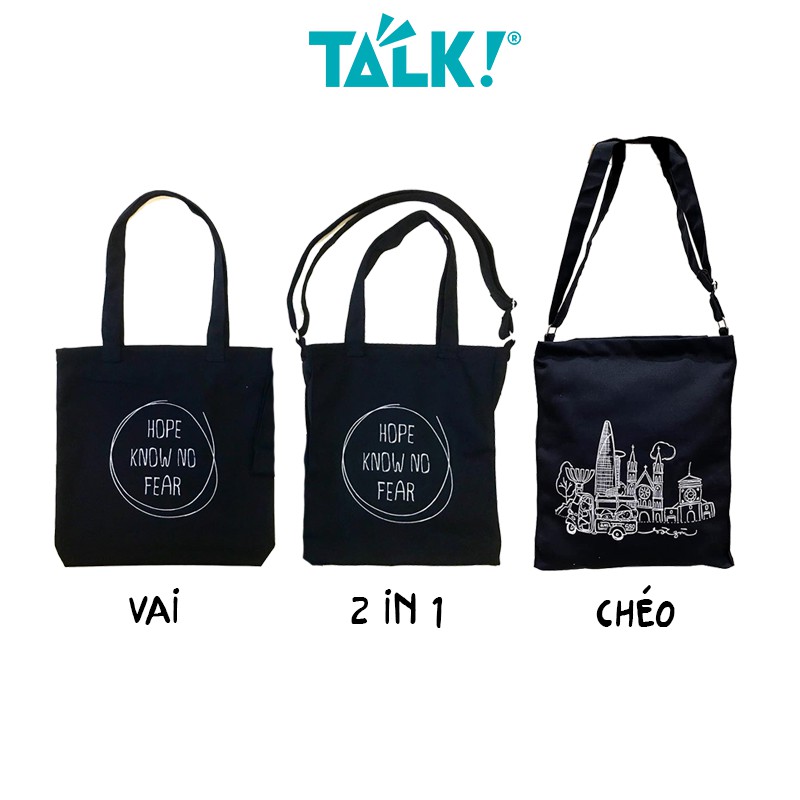 Túi Tote In Họa Tiết Canvas - May TALK!