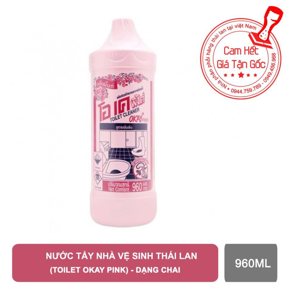 Nước tẩy nhà vệ sinh Toilet Okay Pink thái lan dạng chai 960ml