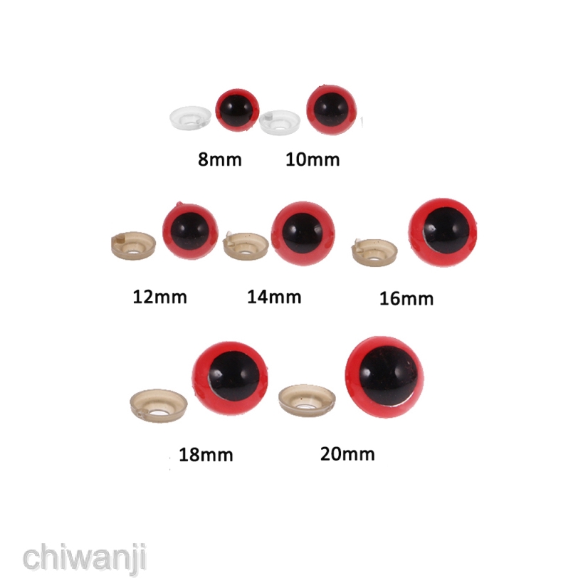 Set 100 Con Mắt Nhựa Nhiều Màu Sắc Cho Gấu Bông / Thú Nhồi Bông