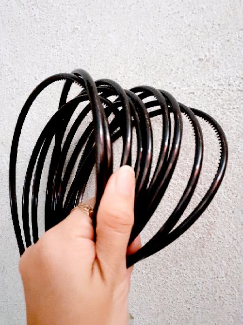Bờm cài tăm trơn nhựa mềm (bản nhí 6mm)
