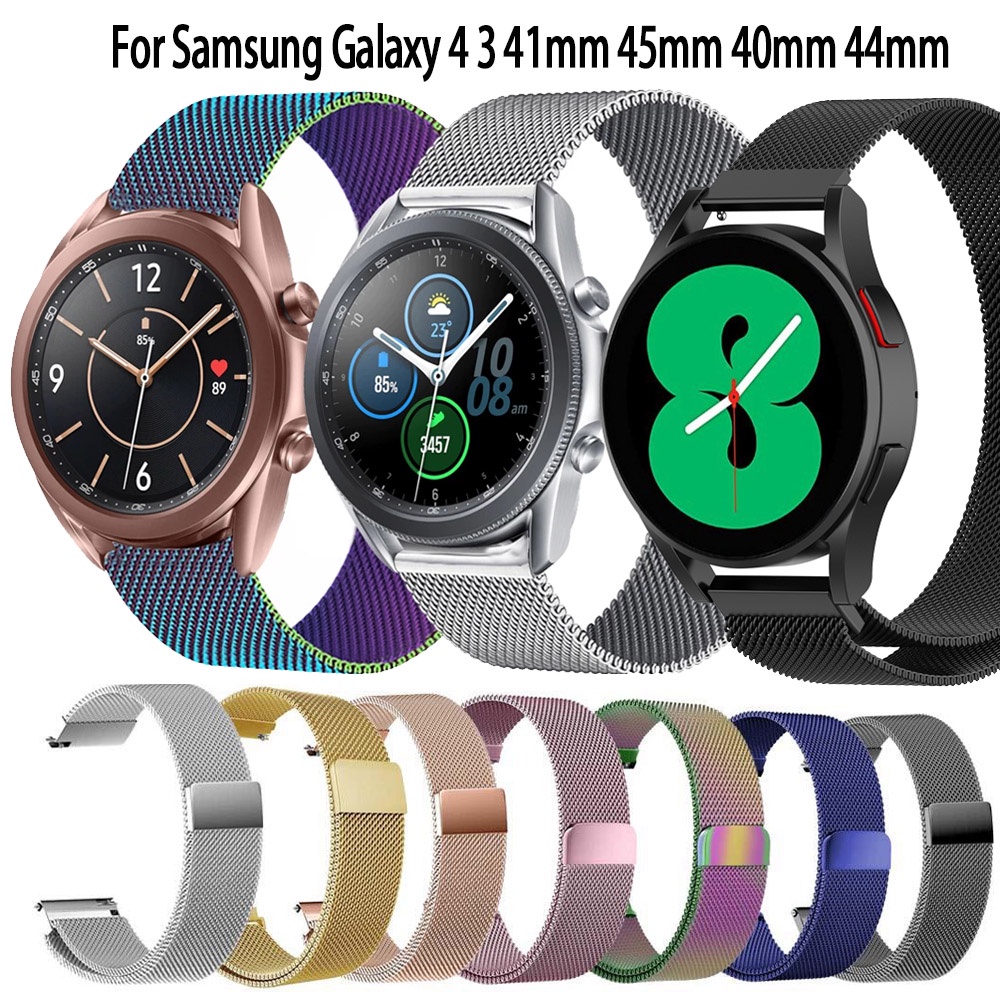 Dây đeo đồng hồ Jansin khóa inox từ tính cho đồng hồ thông minh Samsung Galaxy 4 3 41mm 45mm 40mm 44mm