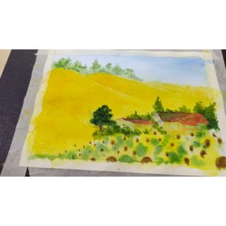 Tranh màu nước vẽ theo yêu cầu [sunflowers]