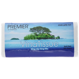 Khăn giấy lụa, khăn giấy rút PREMIER VinaTissue 2 lớp gói 280 tờ