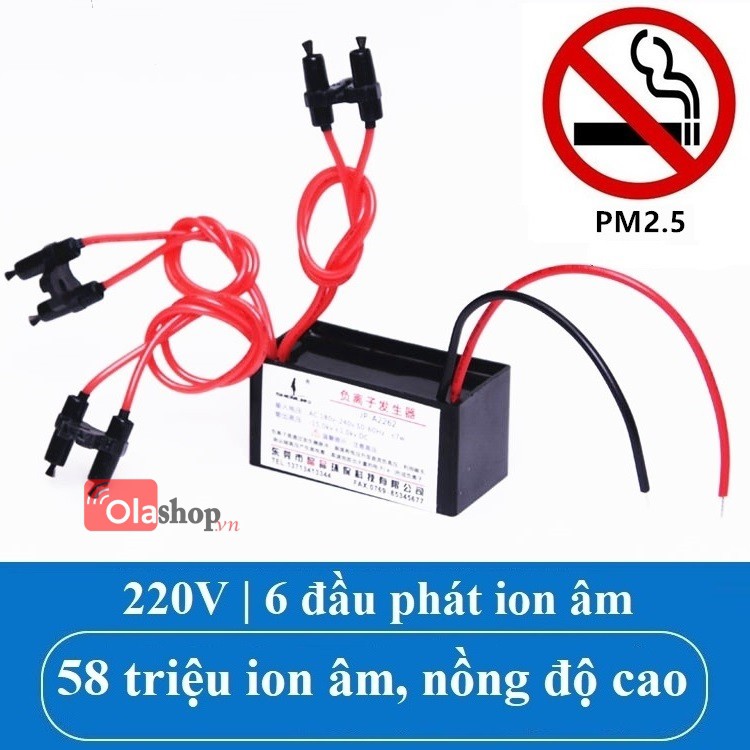 Máy lọc không khí ion âm khử mùi công suất cao 58 triệu ion âm_cm3