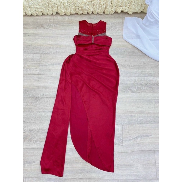 Đầm body dự tiệc kết cườm xẻ đùi siêu xinh TRIPBLE T DRESS - size M/L MS298V