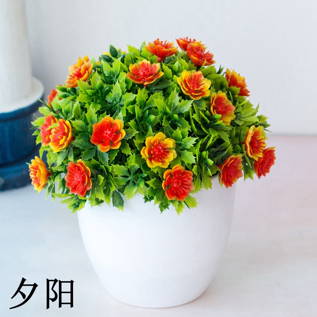 Chậu hoa nhân tạo -Hoa giả trang trí để bàn học, giá sách decor quán cafe, văn phòng
