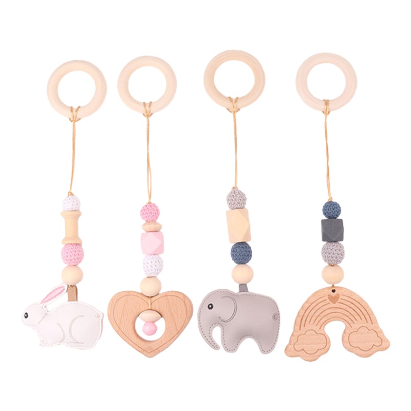 Set 4 Đồ Chơi Vòng Lục Lạc Treo Xe Đẩy / Tập Nhai Cho Bé Sơ Sinh