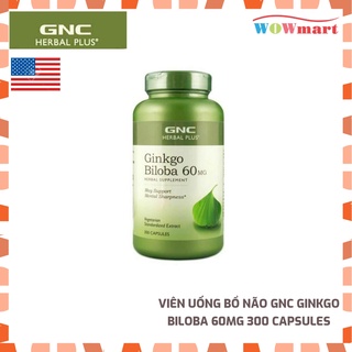 Viên uống bổ não gnc ginkgo biloba 60mg 300 capsules