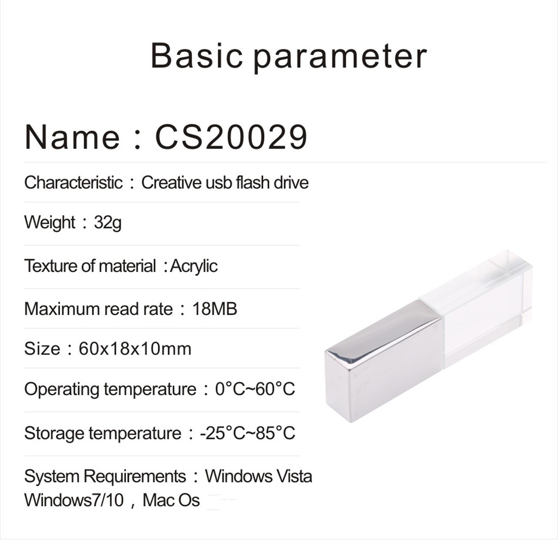 Usb 32gb 8gb J4V Vỏ Pha Lê Trong Suốt | BigBuy360 - bigbuy360.vn