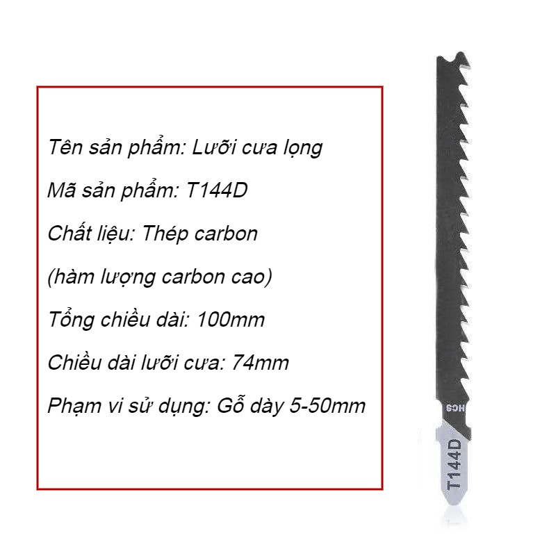 Lưỡi cưa lọng gỗ T144D chất liệu Thép carbon (lẻ 1 chiếc)
