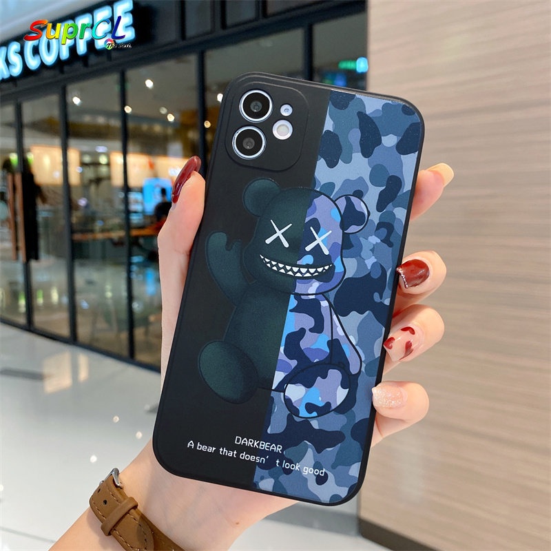 Ốp Điện Thoại Mềm Chống Sốc In Hình Gấu Sáng Tạo Cho iPhone 12 11Pro X XS Max XR 7 8 Plus