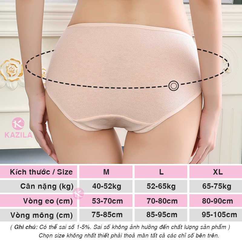 Quần lót nữ cotton cao cấp trơn kẻ sọc, quần lót cotton kháng khuẩn co giãn 4 chiều thoáng khí Kazila QLH79 | BigBuy360 - bigbuy360.vn