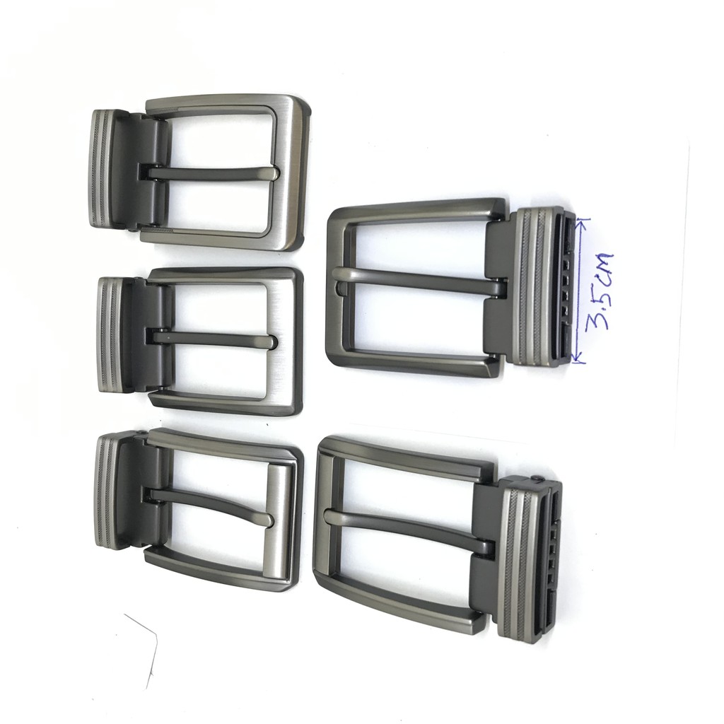 Đầu khóa thắt lưng, mặt thắt lưng nam kiểu khóa kim kẹp 3.5cm màu chì