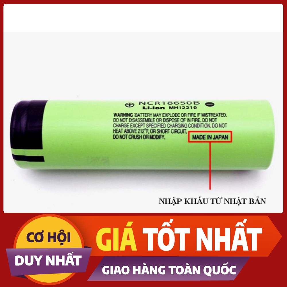 (GIÁ SẬP SÀN) Pin sạc 3.7v 18650 3400mAh Panasonic Cho Box Sạc Dự Phòng, Đèn Pin - 1 viên