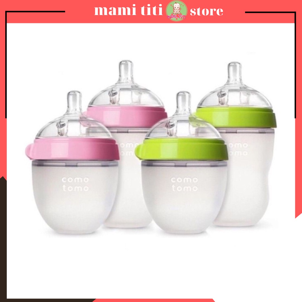 Bình sữa cho bé 150ml/250ml Núm Silicon Siêu Mềm ( Tặng kèm tay cầm )