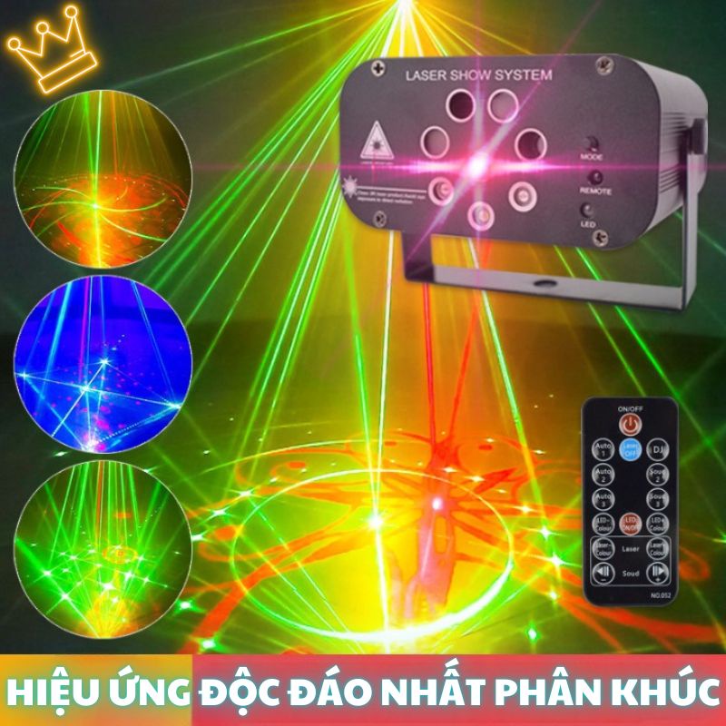 Đèn chiếu laser phòng bay cảm ứng nhạc - Đèn led sân khấu vũ trường karaoke hàng nhập cao cấp