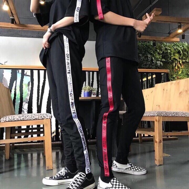 Quần jogger Nỉ unisex Off White nam nữ phong cách ulzzang Wind