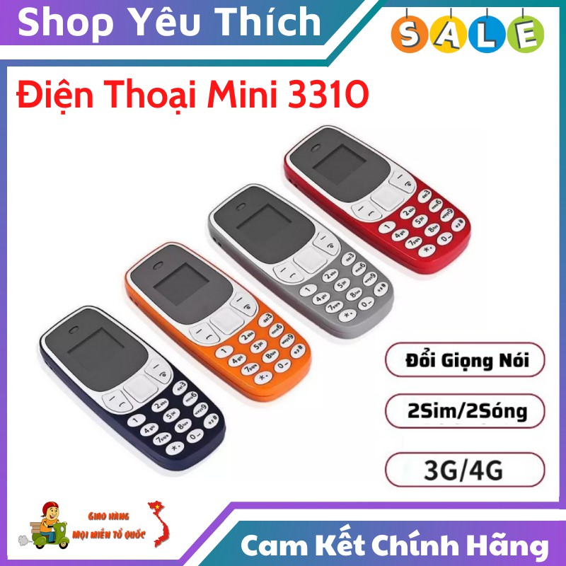 Điện Thoại Mini L8Star BM10 (NOKIA 3310) Thiết Kế Siêu Nhỏ 2 Sim 2 Sóng Kết Nối Mạng 3G/4G Thay Đổi Giọng Nói nghe Nhạc