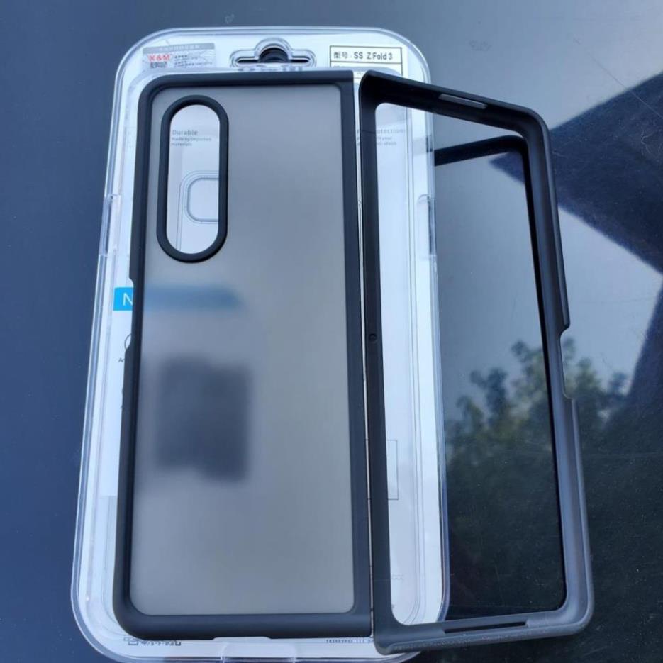Ốp X&amp;M nhám viền dẻo cho Samsung Z Fold 3 5G chống sốc siêu đẹp.