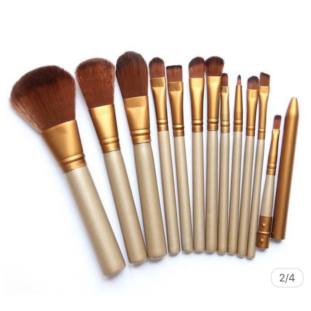 Bộ cọ trang điểm cá nhân NAKED3 12 cây nhỏ gọn xinh xắn, Set cọ trang điểm cao cấp có hộp đựng